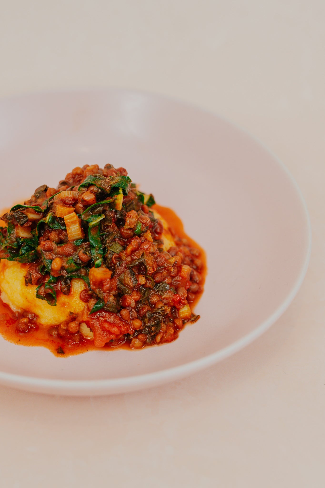 Lentil and Silverbeet Stew with Creamed Polenta
